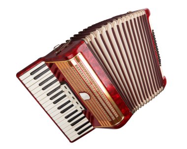 Retro akordeon beyaz arkaplanda izole edildi