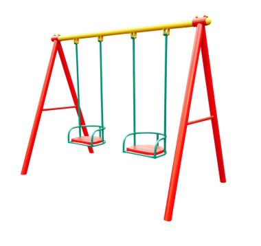 Beyaz bir arka plan üzerinde izole çocuğun salıncak