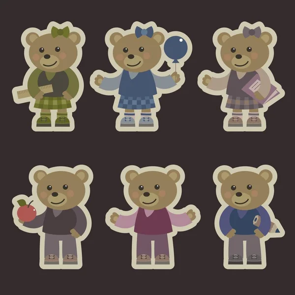 Set mit Teddybären. — Stockfoto