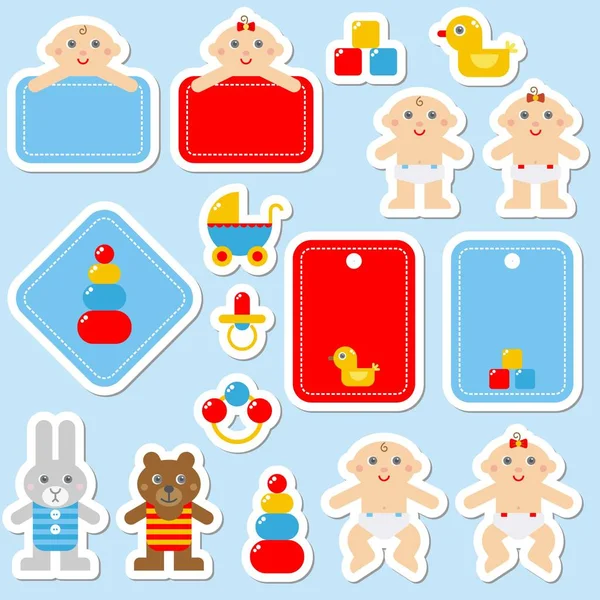 Stickers - Baby icons — Stock Vector