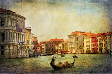 Romantik Venedik kanallar - tarzı resim içinde resim