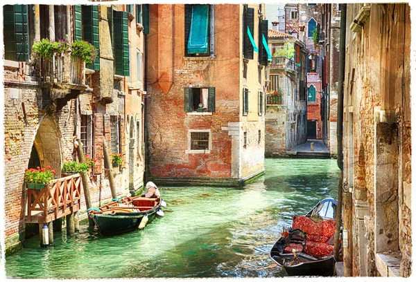 Romantische venezianische Kanäle — Stockfoto
