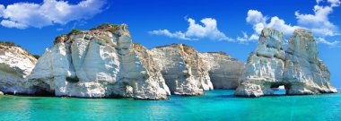 travel in greek islands series - Milos, Cyclades, Kleftiko bay clipart