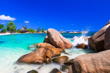 most beautiful Tropical beaches - Seychelles islands clipart