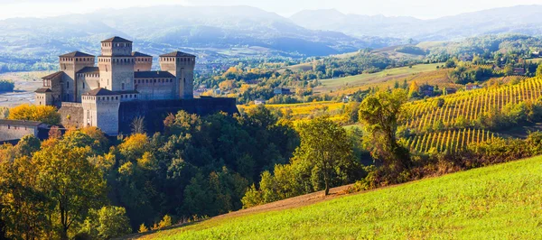 意大利-Torrechiara 中世纪城堡，帕尔马的城堡 — 图库照片