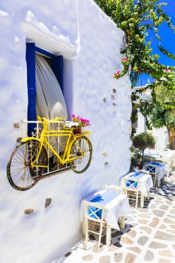 Traditional Greece series - charming street tavernas, Naxos island clipart
