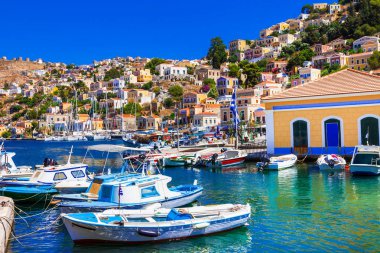 Yunanistan - güzel Symi Dodecanesse renkli Adaları
