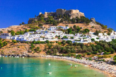 Rodos Adası - tarihi yerler ve güzel beach, Yunanistan için ünlü.