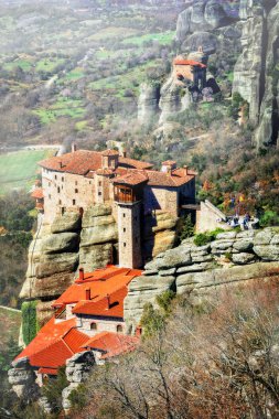 Meteora manastırları asılı. Orta Yunanistan
