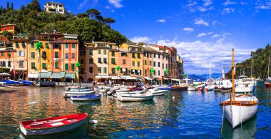 İtalya - lüks Portofino Liguria, güzel renkli Kentler
