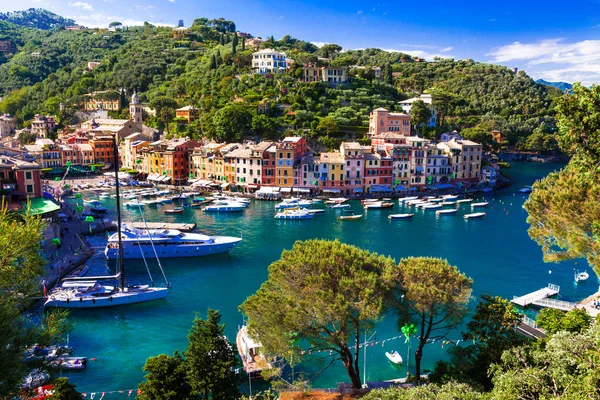 Vacaciones italianas de lujo - hermoso Portofino en la costa de Liguria . — Foto de Stock