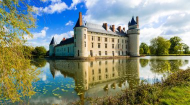 Romantic medieval castles of Loire valley - beautiful Le Plessis Bourre,France. clipart