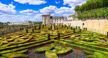 Villandry kale üstün bahçeli. Loire valley, Fransa