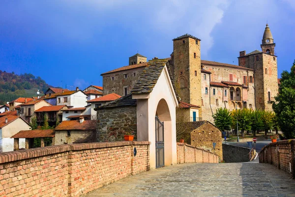 L Bormida Manastırı ve kale, çevre Asti, Piemonte, İtalya. — Stok fotoğraf