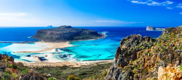 Most beautiful beaches in Greece - Balos bay in Crete island — Stock Photo, Image