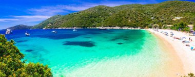 Lefkada - Mikros Gialos en iyi beches. Güzel Yunanistan 