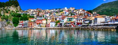 Colorful Greece series - beautiful coastal town Parga clipart