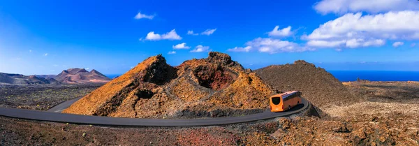 Nationalparken Lanzarote-Timanfaya, med unika vulkaniska bildande. Spanien — Stockfoto