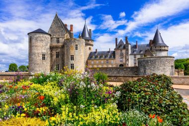 Güzel Ortaçağ Kalesi Sully-sul-Loire. ünlü Loire valley, Fransa.