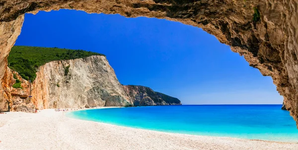 Vackraste stränderna i Grekland-serien - Porto Katsiki i Lefkas island. — Stockfoto