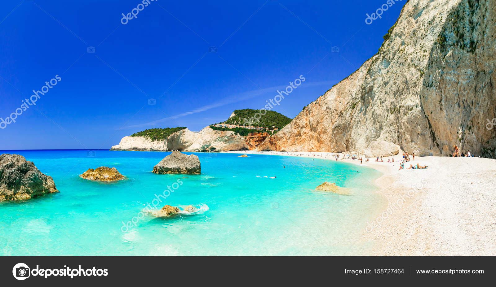 Turquesa Playa De Porto Katsiki En Lefkada Isla Jónica