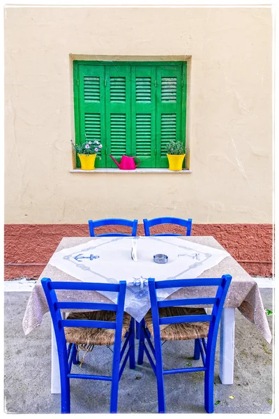 Traditional street tavernas of Greece — Stock Photo, Image