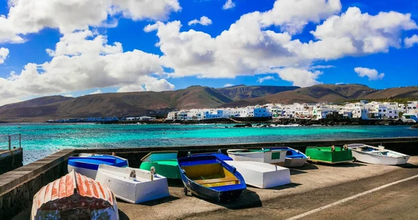 Tradycyjne rybaków wsi Punta Mujeres, na wyspie Lanzarote. Kanaryjskie, Hiszpania. — Zdjęcie stockowe