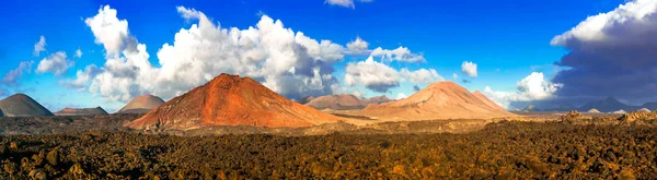 Látványos természeti vulkáni Lanzarote. Kanári-szigetek — Stock Fotó