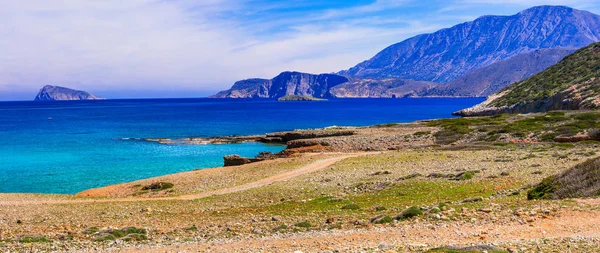 Hermosa naturaleza virgen de la isla Creta. Viajar en Grecia serie . — Foto de Stock