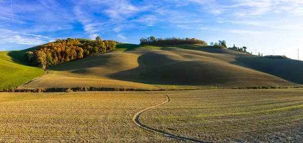 托斯卡纳, 克里特岛克里特施尼西, 意大利的风景如画的乡村景观 — 图库照片