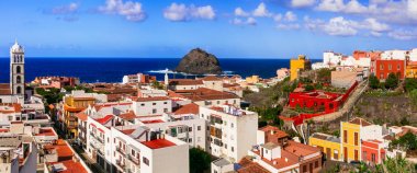 Simge ve güzel yerlerin Tenerife - renkli şehir Garachico, İspanya.