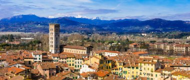 Landmarks of Italy - beautiful medieval town Lucca in Tuscany.  clipart