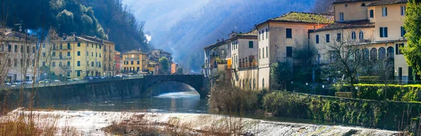 Traditional villages of Tuscany - Bagni di Lucca, Italy — Stock Photo, Image