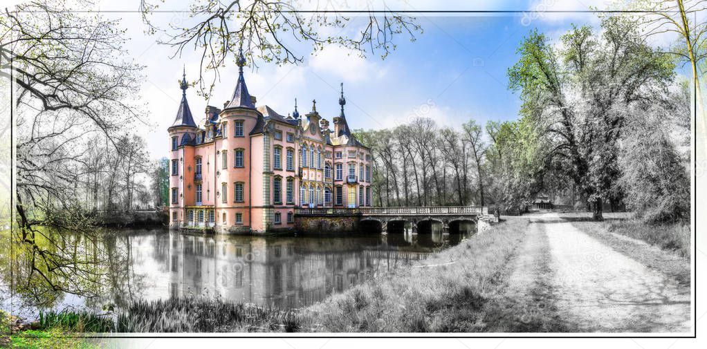 romantic castles of Europe . Poeke castle in Belgium