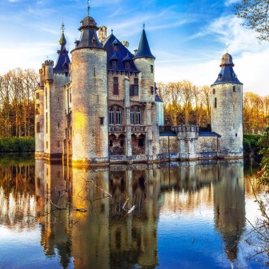 Castles of Belgium - mysterious fairytale Vorselaar castle clipart
