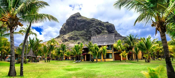 Luxury vacations in tropical paradise, Mauritius island, Le Morne. Stock Picture