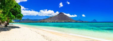 Beautiful Mauritius island with gorgeous beach Flic en flac clipart
