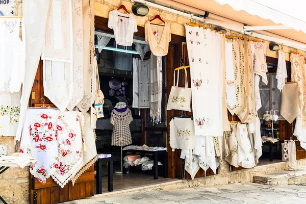 Traditional villages of Cyprus with lace workshops. Omodos — Stock Photo, Image