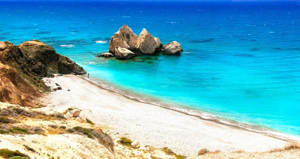 Best Beaches Cyprus Petra Tou Romiou Azure Sea Unique Rocks — Stock Photo, Image