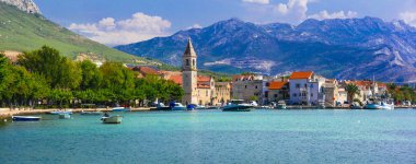 Idyllic coastal villages in Croatia. Scenic Kastella in Dalmatia clipart