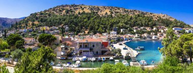 Authentic traditional Greece - traditional fishing  village Lagkada,Chios island. clipart