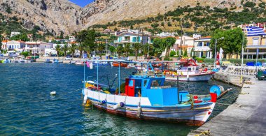 Traditional Greek islands - Chios. Vrontados fishing village.  clipart