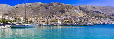 Geleneksel Yunan adaları - manzaralı Kalymnos eski kenti.
