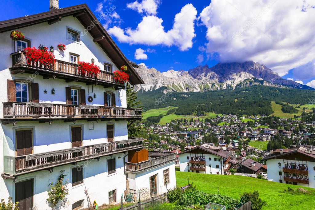 Wonderful valley in Cortina d'Ampezzo - famous ski resort in north Italy.