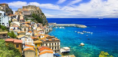 Güney İtalya, Calabria 'nın seyahat ve simgeleri. Ortaçağ Scilla Köyü.