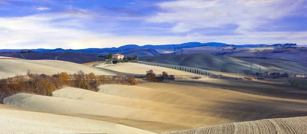 Peisaj idilic al Toscanei în toamnă, Italia . — Fotografie, imagine de stoc
