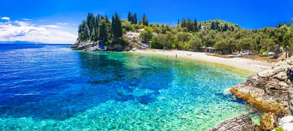 Paxos adası, terk edilmiş güzel plajları var, Levrechio. İyon, Yunanistan. — Stok fotoğraf