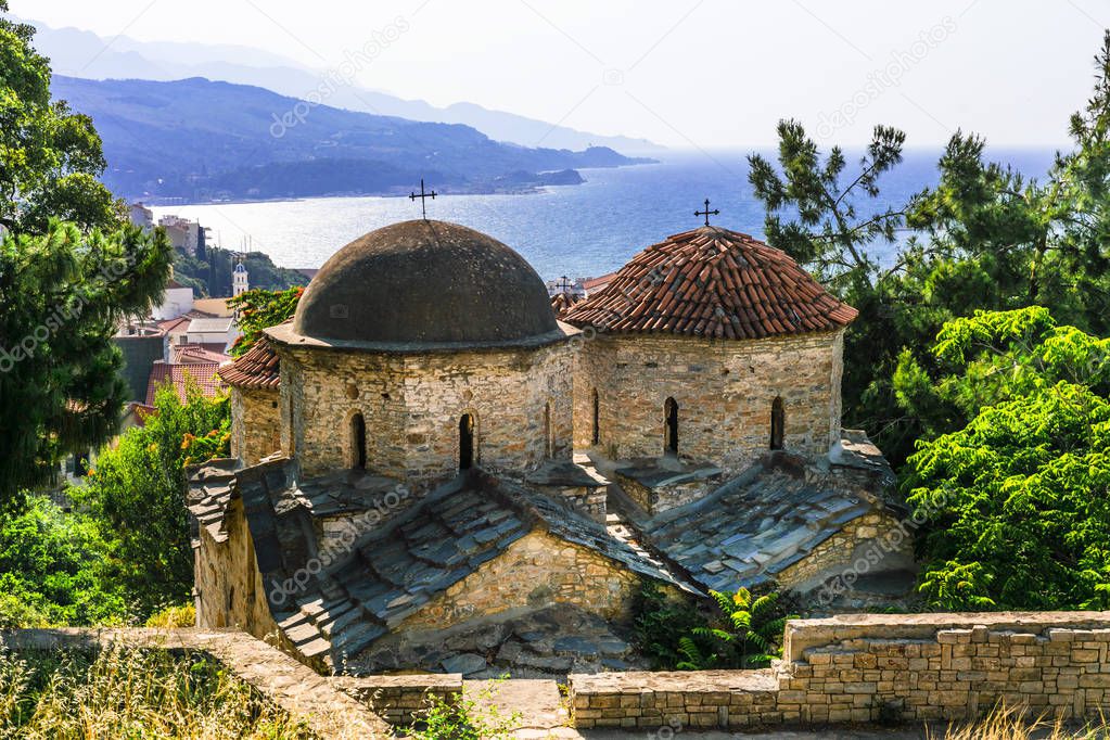 Old Byzantine church  Ai Giannakis at Vathi village, Samos island,Greece.