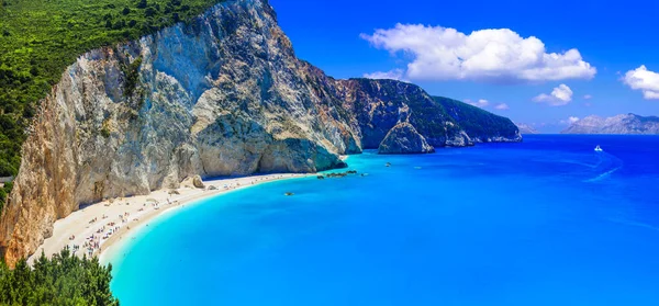 Una Las Playas Más Bellas Grecia Porto Katsiki Isla Lefkada —  Fotos de Stock