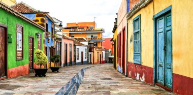 Charming colorful old streets of Los llanos de Aridane. La Palma,Canary island,Spain. clipart